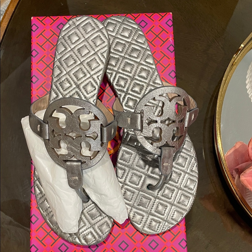 Tory Burch Silver Sandals